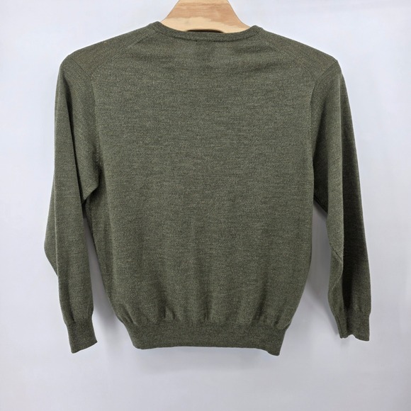 Jos A Bank Signature Collection Green Merino Wool V Neck Sweater Men's XL Green - Picture 3 of 7